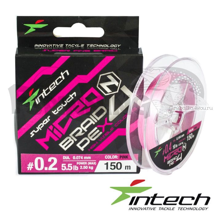 Шнуры Intech MicroN PE X4 150м розовая