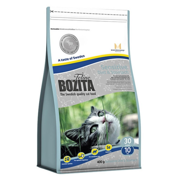 Сухой корм для кошек Bozita Sensitive Diet & Stomach с лосем 0.4 кг