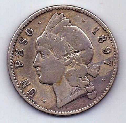 1 песо 1897 Доминиканская республика XF