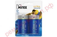 Батарейка алкалиновая Mirex LR20 / D 1,5V цена за 2 шт (2/12/96), блистер (23702-LR20-E2)
