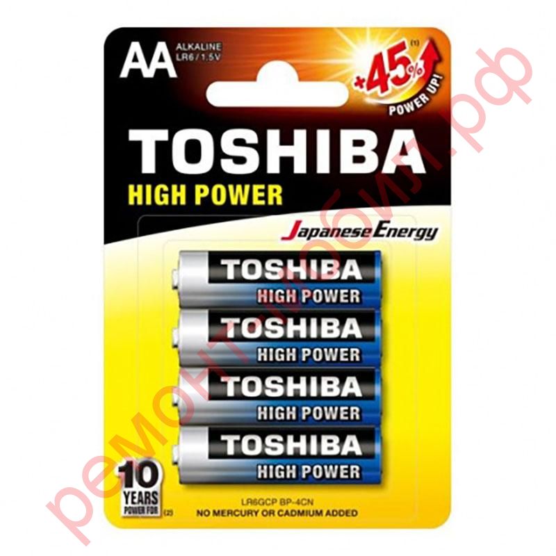 Батарейка алкалиновая Toshiba LR6 AA/4BL (цена за блистер 4 шт)