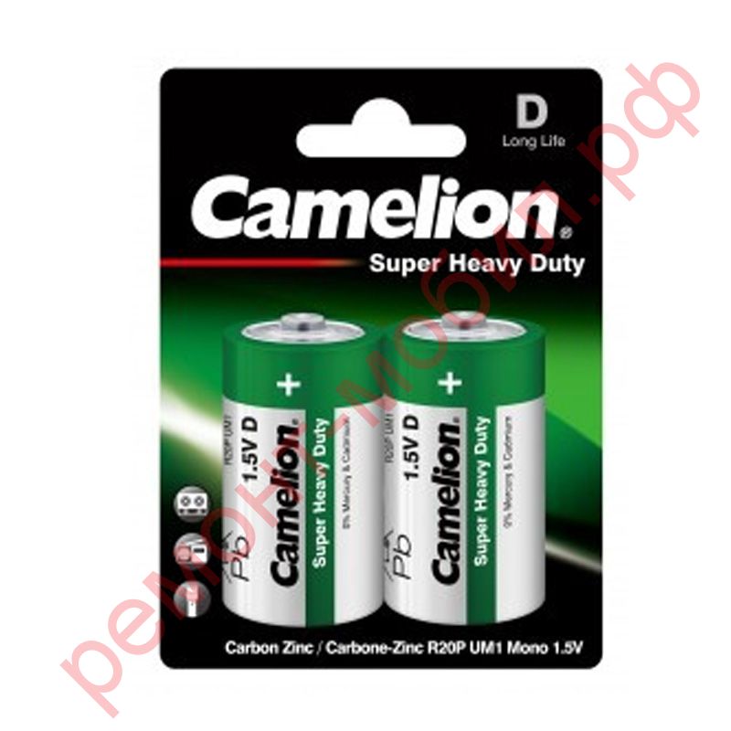 Батарейка солевая Camelion R20/2BL Super Heavy Duty (цена за блистер 2 шт)