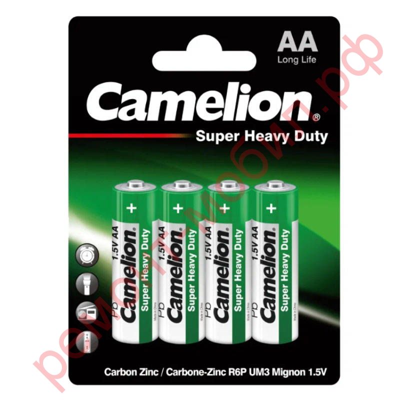 Батарейка солевая Camelion R6 AA /4BL Super Heavy Duty (цена за блистер 4 шт)
