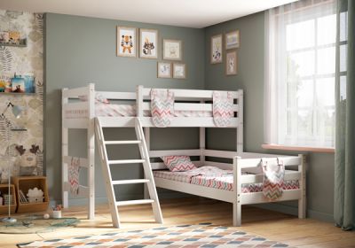 Кровать Соня угловая с наклонной лестницей