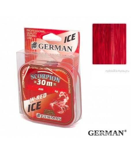 Монофильная зимняя леска German W-Red 30m