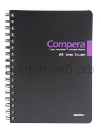 Тетрадь А6 80л.кл.Comix COMPERA BOND черная CPA6807BLK