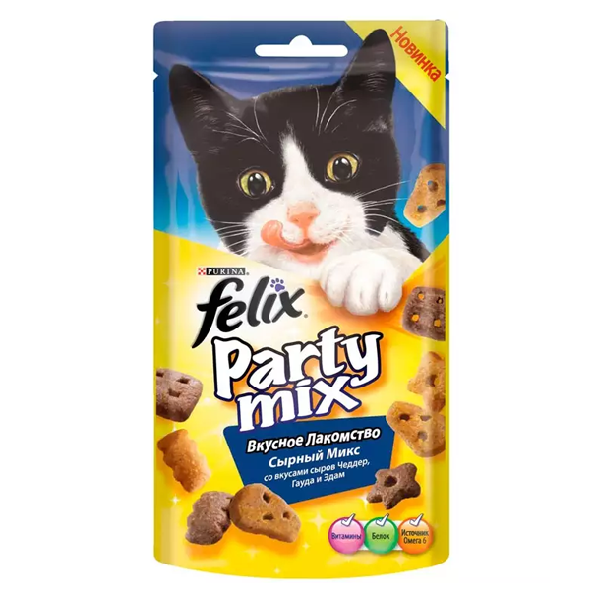 Лакомство для кошек Felix Party Mix Сырный Микс