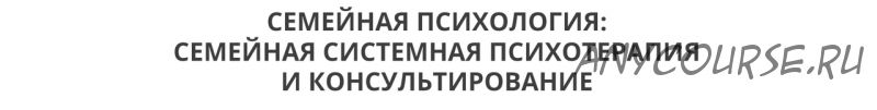 Семейная системная психотерапия и консультирование, 2 модуль (Ирина Камаева)