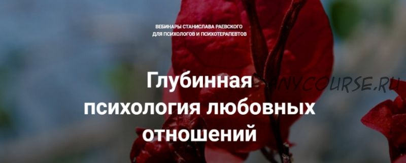 [МААП] Глубинная психология любовных отношений. Вебинар 1 (Станислав Раевский)