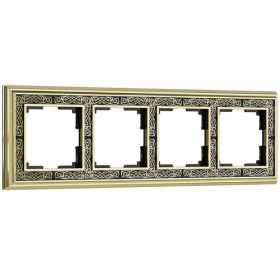 Рамка на 4 Поста Werkel WL77-Frame-04 Золото, Черный / Веркель