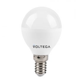 Лампа Светодиодная Voltega Globe E14 10W 2800K 8453 Белая, Пластик / Вольтега