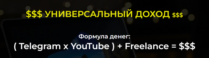 Универсальный доход Telegram x Youtube + Freelance 2022. Тариф С куратором (Александр Пуминов)