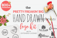 [Сreativefabrica] The Pretty Feakin' Big Hand-drawn Logo Kit (BrandiLeaDesigns)
