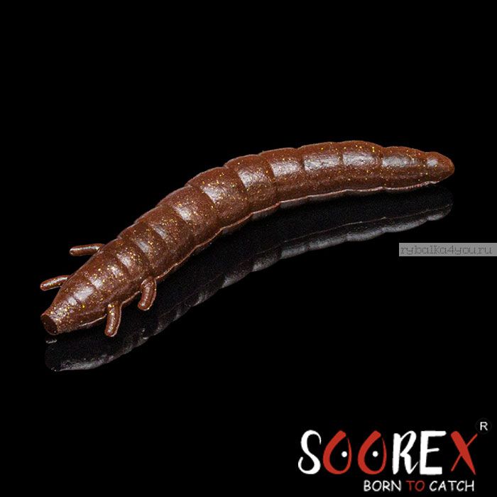 Силиконовая приманка Soorex King Worm 55мм/ 1.8 гр / 7 шт. в уп/ цвет: 131 Коричневый