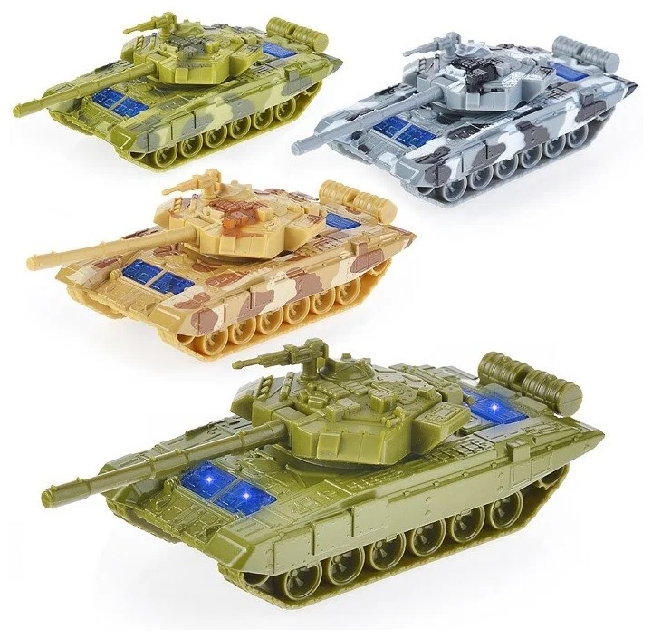 Модель металлическая танк Т-90 свет, звук, инерция (6415D)