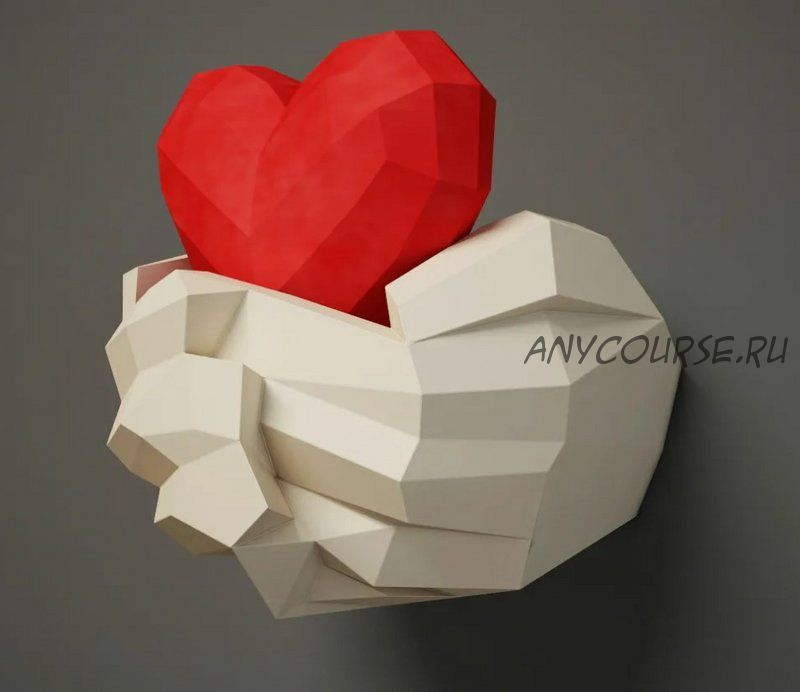 [InArtCraft] Руки с Сердцем, 3D модель из бумаги / Paper craft Hands with Heart (Ilgiz Asfandiyarov)