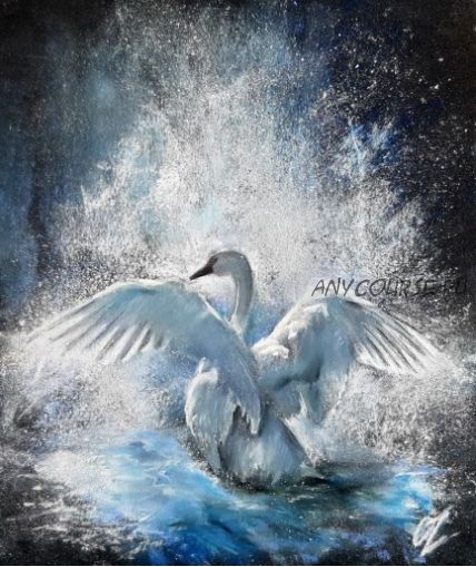 [Живопись Онлайн] Белый лебедь сухой пастелью (Ольга Зубенко)