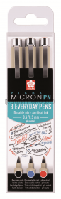 Ручка капиллярная 3шт.Sakura Pigma Micron PN 0,4-0,5мм черная/синяя/красная POXSDKPN3A