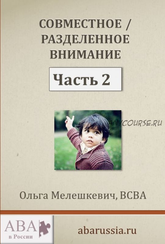 [ABARussia] Совместное / Разделенное Внимание у ребенка с РАС. Часть 2 (Ольга Мелешкевич)