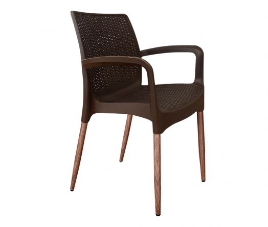 Плетеный стул Sheffilton SHT-S68/S424-С коричневый/темный орех