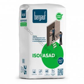 Клей Bergauf Isofasad для плит из пенополистирола и минеральной ваты 25 кг, шт код:046999