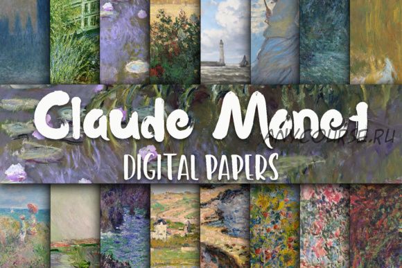 [Creativefabrica] Claude Monet Paintings Digital Papers (oldmarketdesigns)