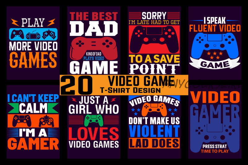 [Creativefabrica] Video Game T-Shirt Design Bundle (adobe_tshirt)