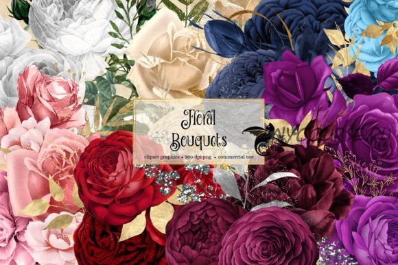 [Сreativefabrica] 167 Floral Bouquets Clipart (Anna Babich)