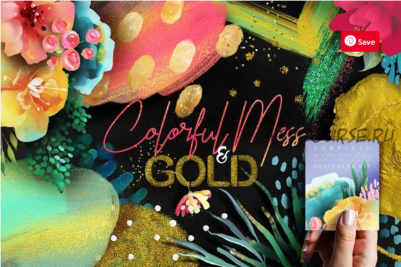 [Сreativefabrica] Colorful Mess & Gold (Anna Babich)