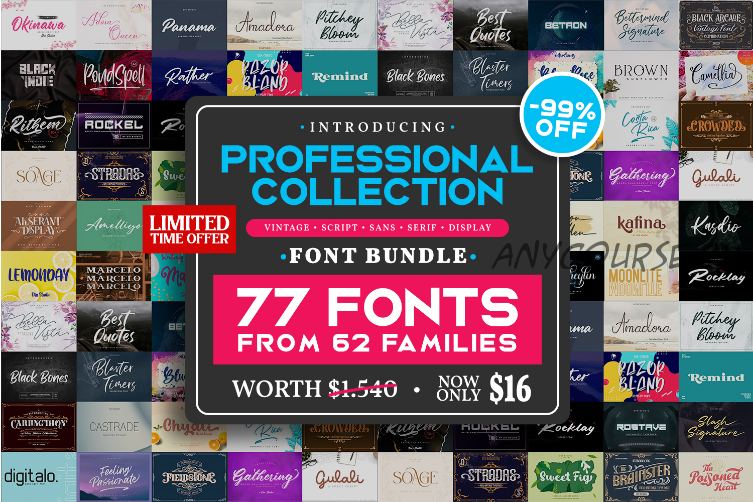 [Сreativefabrica] Professional Collection Font Bundle (Din Studio)