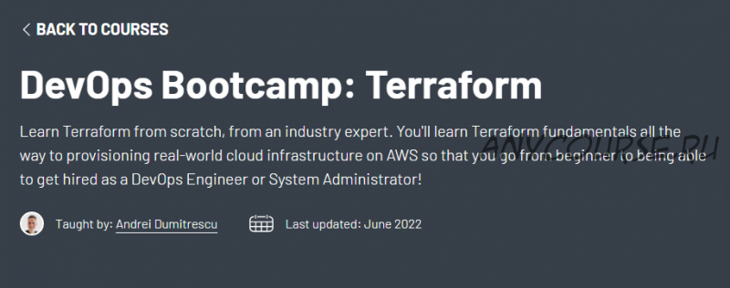 [zerotomastery] DevOps Bootcamp: Terraform (Andrei Dumitrescu)