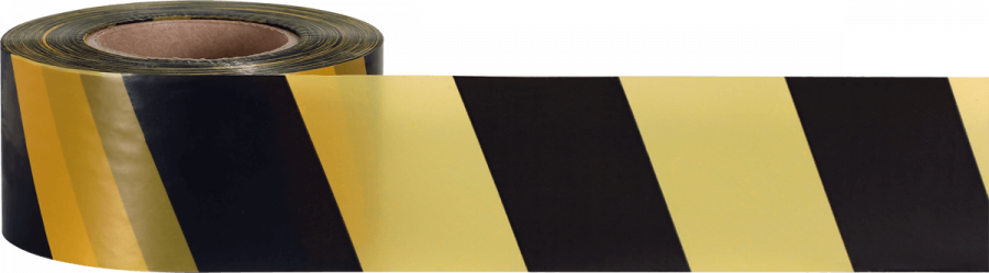 Лента оградительная 75 ш.(1х250) черно-желтая (Лен 002)