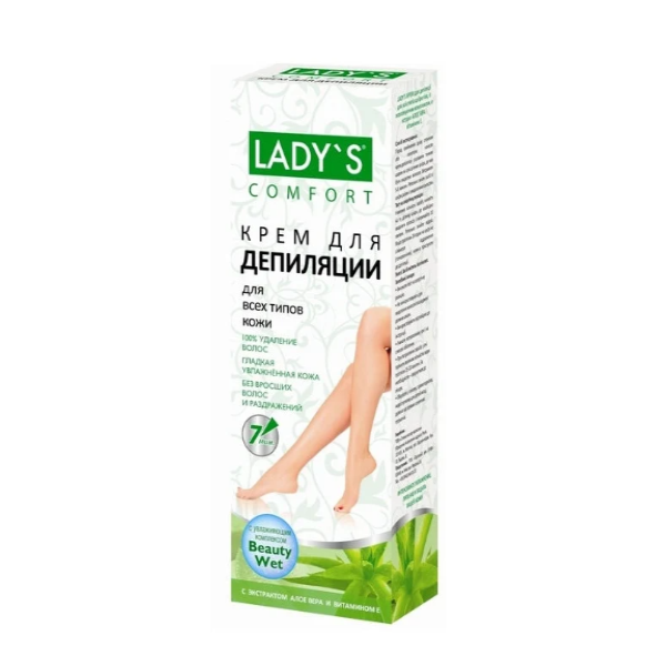 LADY`S для депиляции для всех типов кожи с экстрактом алое вера и витамином Е 100 мл (50089)
