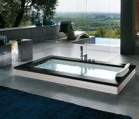 Гидромассажная встраиваемая ванна Jacuzzi Aura Uno Stone с 8 форсунками и подсветкой 180x90 схема 3