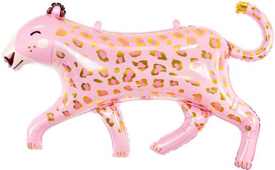 Розовый леопард шар фигурный фольгированный с гелием
