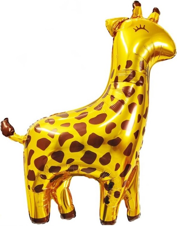 Жираф золотой шар фольгированный фигурный с гелием