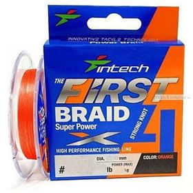 Леска плетеная Intech First Braid X4 100м оранжевый