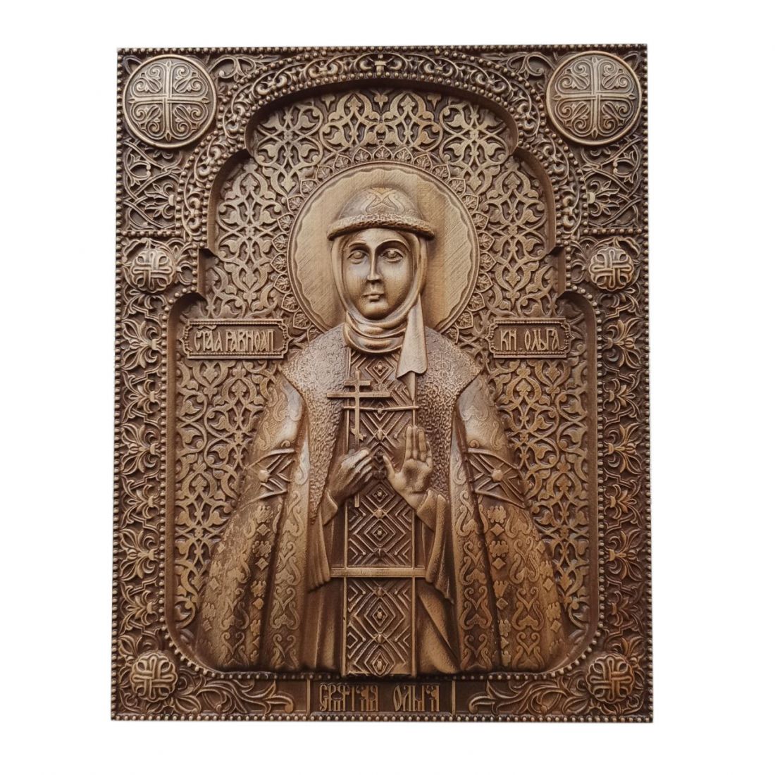 Резная икона Святая Ольга