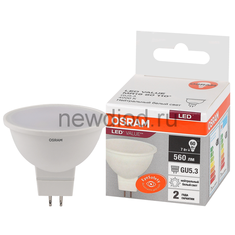 Лампа светодиодная GU5.3 7Вт 4000K LVMR1660 7SW/840 230V OSRAM