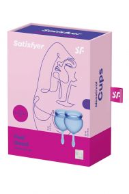 Набор силиконовых менструальных чаш Satisfyer Feel Secure Menstrual Cup синий
