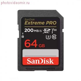 Карта памяти 64GB SanDisk Extreme Pro SDXC UHS-I V30 200mbs [SDSDXXU-064G-GN4IN]