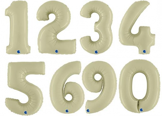 Оливковая цифра - большой фигурный фольгированный шар с гелием