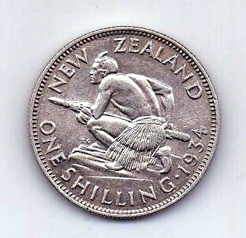 1 шиллинг 1934 Новая Зеландия AUNC Великобритания