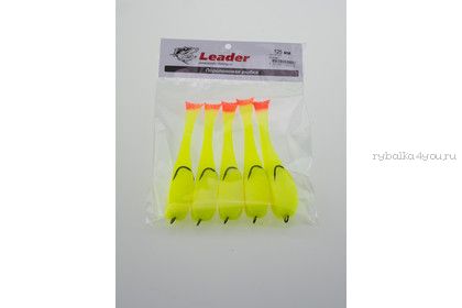 Поролоновые рыбки Leader оснащенные двойником 95 мм / 5 шт. в уп / цвет: 21 UV