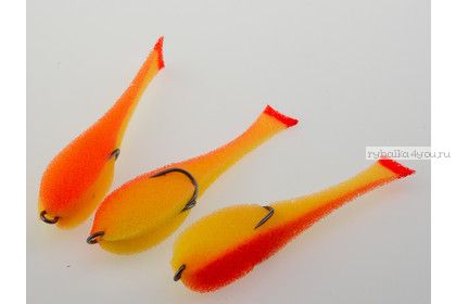 Поролоновые рыбки Leader оснащенные двойником 95 мм / 5 шт. в уп / цвет: 25 UV