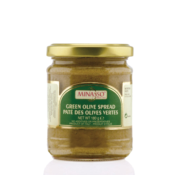 Спред из зеленых оливок 180 г, Spread di olive verde Minasso, 180 gr