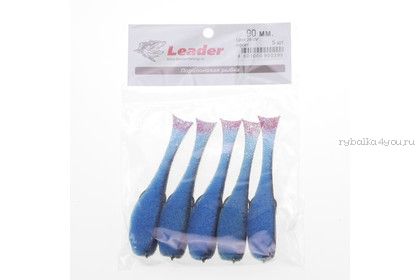 Поролоновая рыбка Leader на офсете 90мм / 5 шт. уп. / цвет: 29 UV