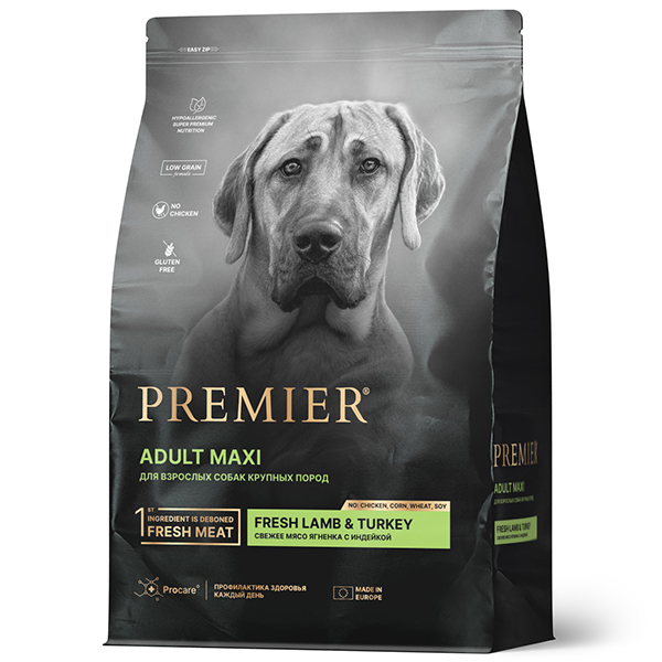 Сухой корм для собак крупных пород Premier Maxi с ягненком и индейкой