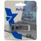 флэш-карта Netac 64GB U505  чёрный/серебро
