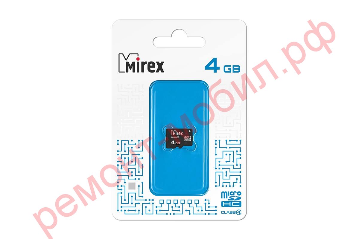 Карта памяти MicroSDHC Mirex 4 GB ( 4 class ) без адаптера